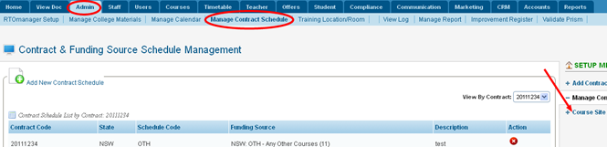 RTOmanager- WebSutra College Management System -- Admin Portal- Contract, Funding Source, Schedule Management 2013-07-31 11-33-56