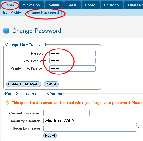 RTOmanager- WebSutra College Management System -- Staff Zone- Change Password