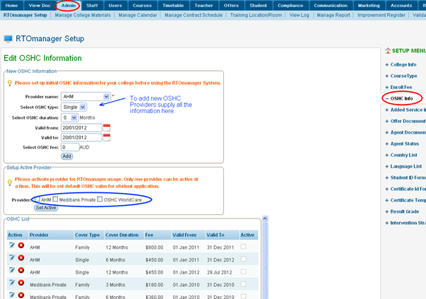 RTOmanager- WebSutra College Management System -- Administrative Zone- Set up Default Value for RTOmanager Inplementation