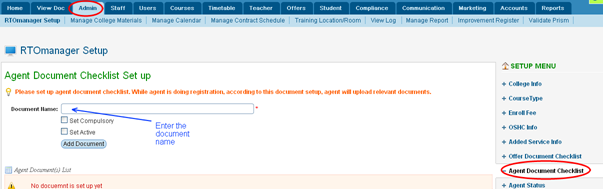 RTOmanager- WebSutra College Management System -- Administrative Zone- Set up Default Value for RTOmanager Inplementation