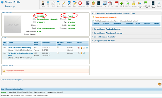 RTOmanager- WebSutra College Management System -- SS Zone- Student Profile Detail