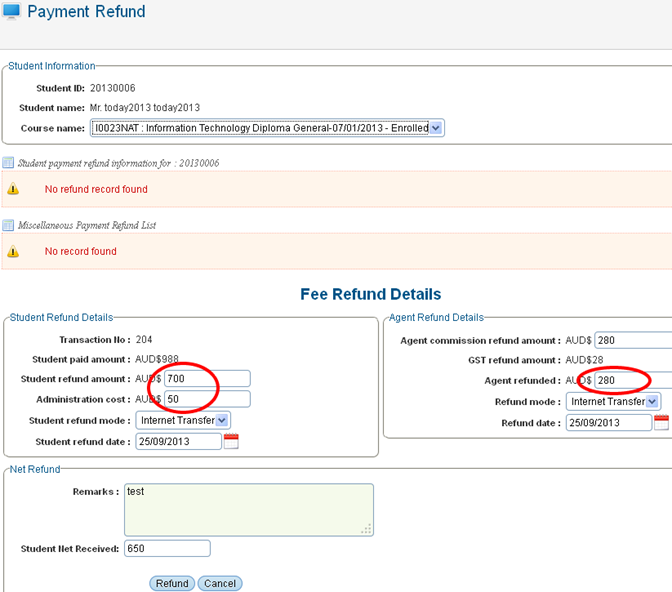 RTOmanager- WebSutra College Management System -- Accounts Zone - Payment Refund 2013-09-25 12-46-30