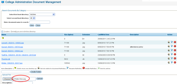 RTOmanager- WebSutra College Management System -- DOS Zone- Document Upload Management
