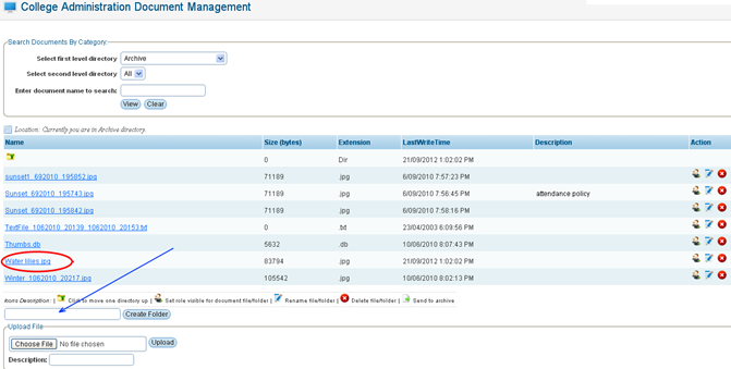 RTOmanager- WebSutra College Management System -- DOS Zone- Document Upload Management